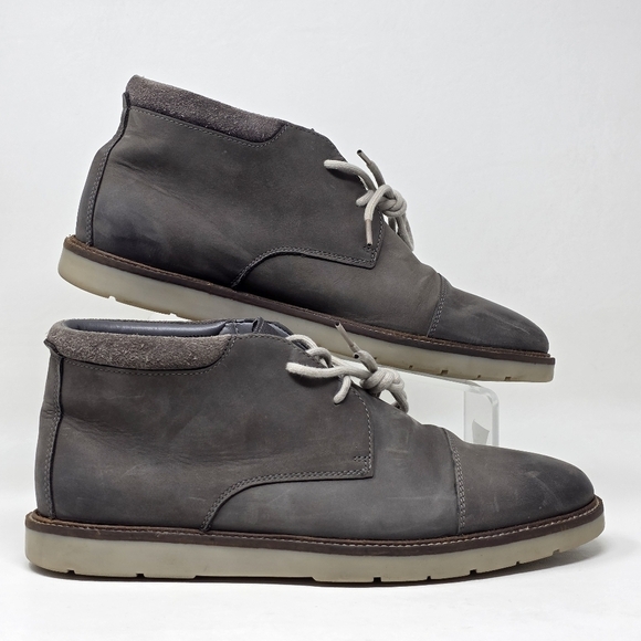 Clarks Collection Gray Leather Cap Toe Chukka Boots 14885‎ Men\'s US  Size 11 M main image 7